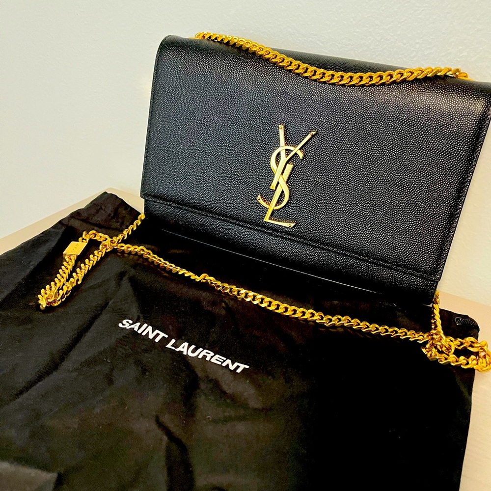 Kate Small YSL Crossbody Bag in Grained Leather